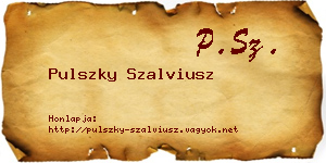 Pulszky Szalviusz névjegykártya